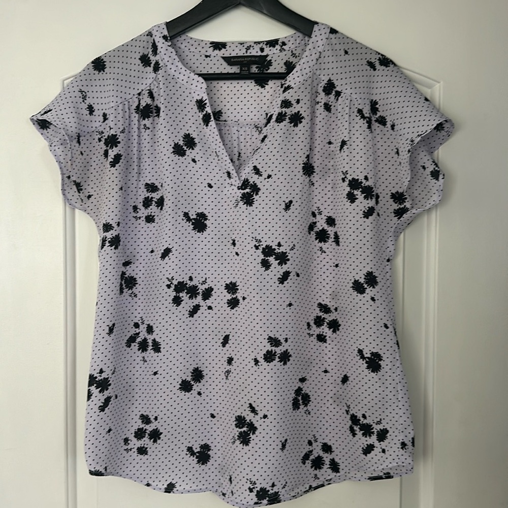 Banana Republic oversized short sleeve blouse - XS